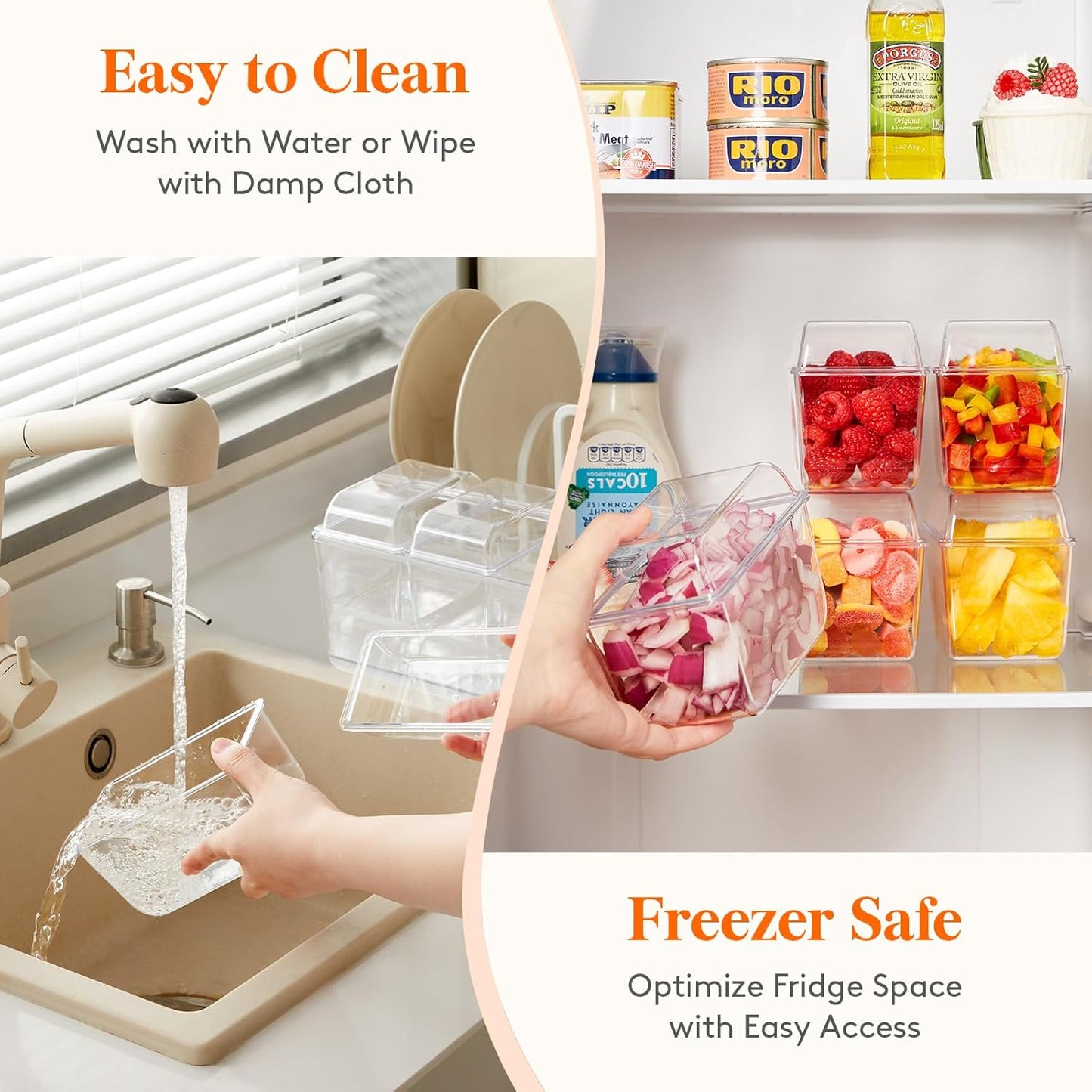 Lifewit Ice Chilled Condiment Caddy with 3 Containers(2.5 cup), Condiment Server with Separate Lids, Serving Tray Platter with Removable Dishes for Bar Accessories, Fruit, Salad, Taco, Party Garnish