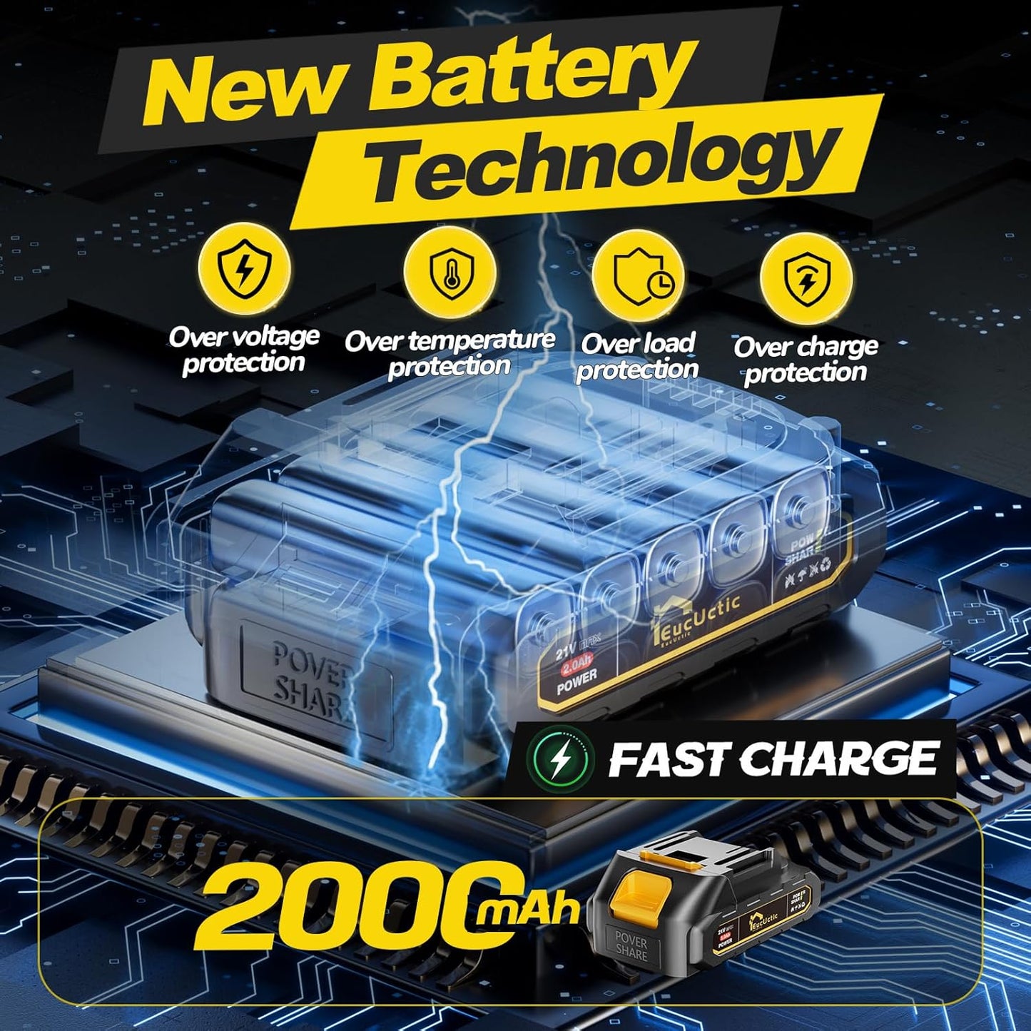 Cordless Electric Chainsaw, 6-Inch Mini Chainsaw 21V with 1 Battery, Battery-Powered Handheld Saw for Tree Trimming & Garden Maintenance