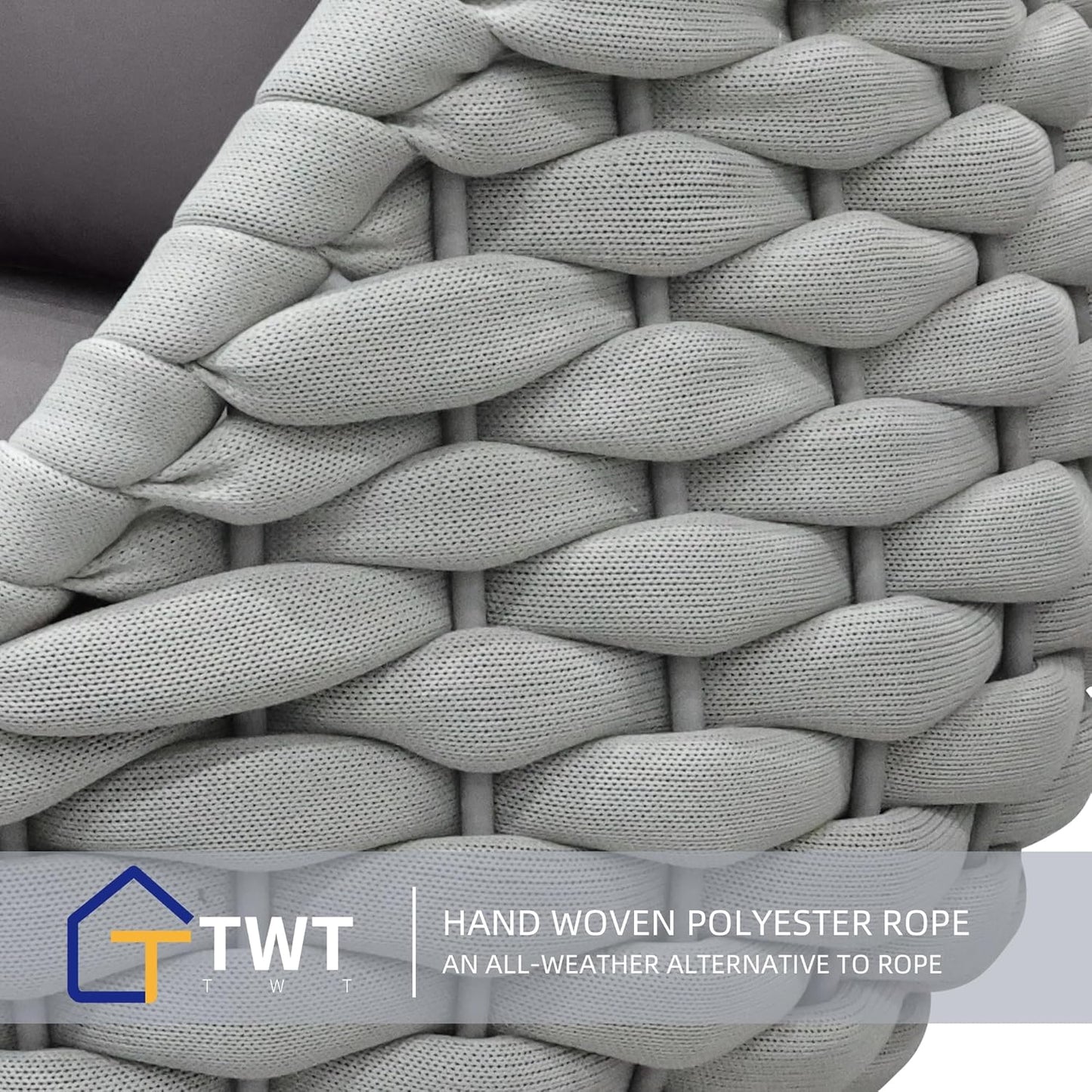 TWT Outdoor Patio Furniture Set, 5 Pieces Aluminum Sectional Sofa, Metal Patio Conversation Set with Threeseat & Armchair, Cushion and Coffee Table, Dark Grey