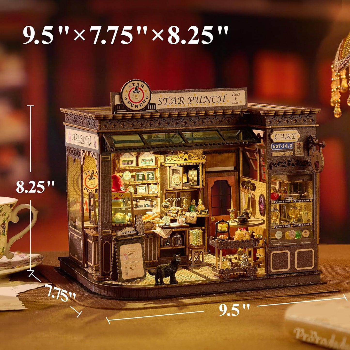 BenBen Miniature House Kit, DIY Miniature Coffee Shop, Furniture, Mini House Building Kit for Stress Relief & Home Décor, 3D Doll House Craft Projects for Adults, Teens